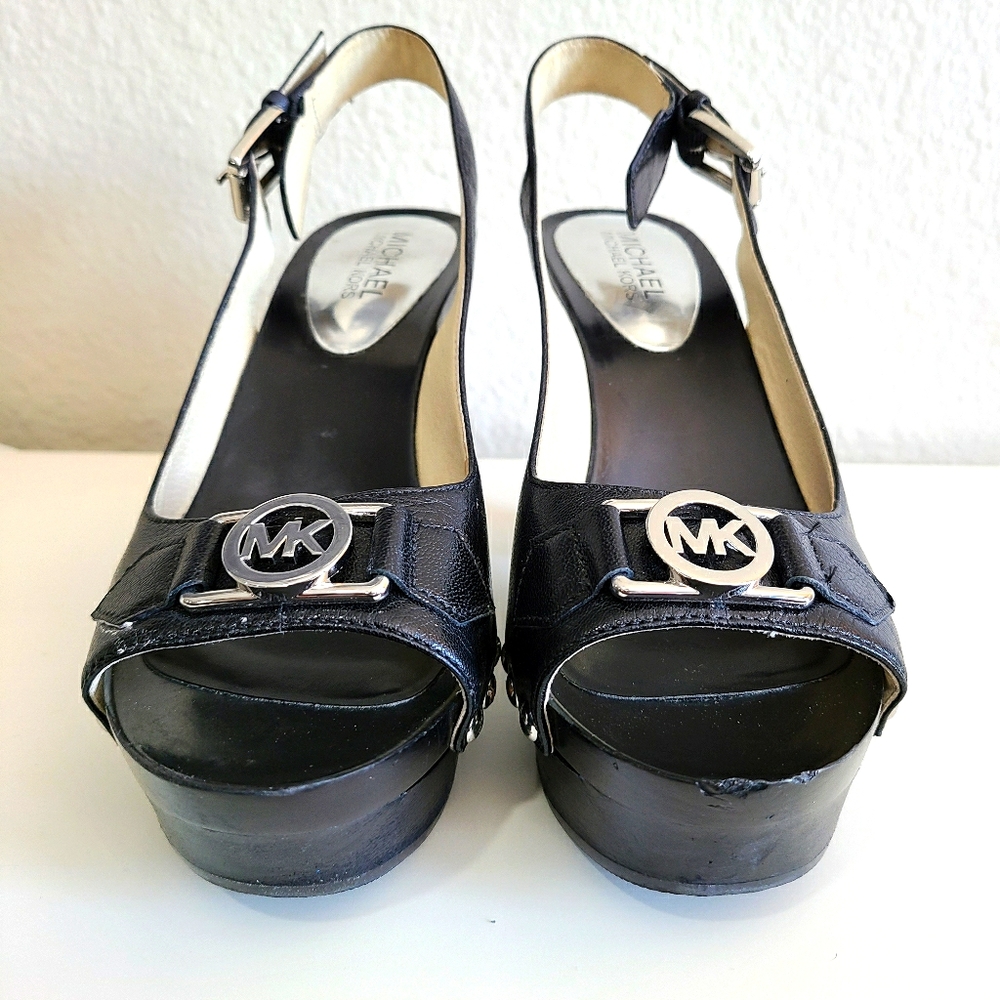 Michael Kors black studded Wedge heels